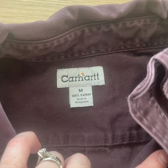 Vintage distressed Carhartt button down / shacket purple Medium - Picture 9 of 12